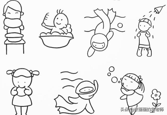100多位形态各异的人物简笔画