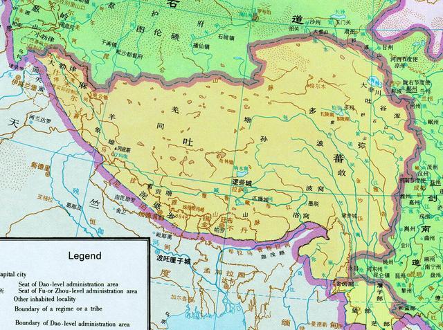 吐蕃地图吐蕃国建立后,唐朝彻底失去了对河湟地区的控制.