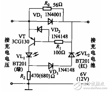 充电器充满变灯电路图