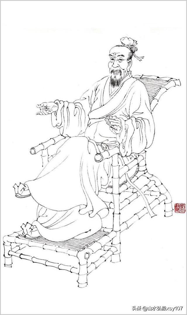 标志着山水画向着文人化方面迈出了最初的一步的话,那么李公麟的白描