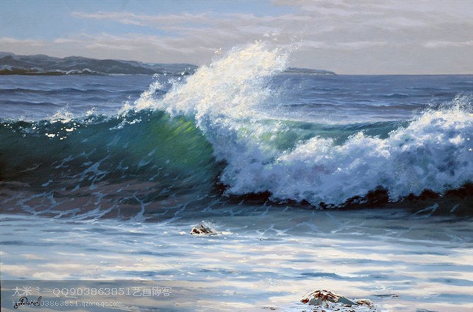 太精彩!俄罗斯画家阿达莫夫的风景,海浪作品