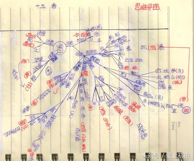 朱自清《春》思维导图(初一学生绘制)