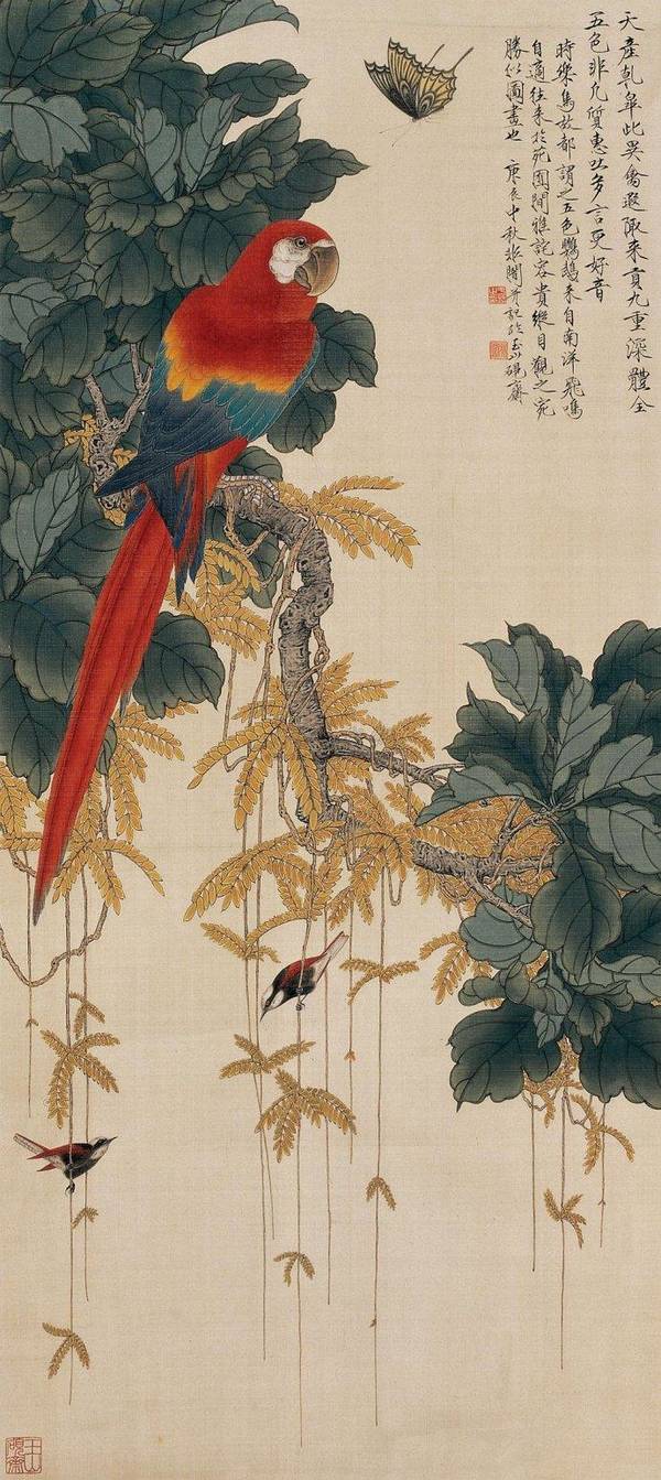 中国当代画家于非闇的工笔花鸟画精品欣赏