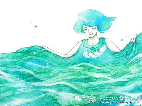 水彩撒盐法