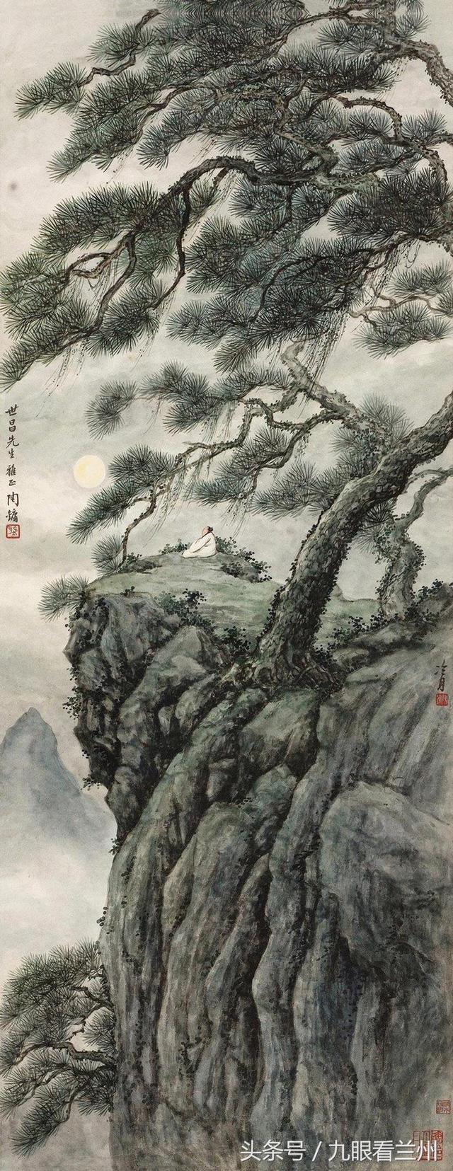 陶冷月山水画作品,情致幽淡闲放,意境空灵超逸,大美