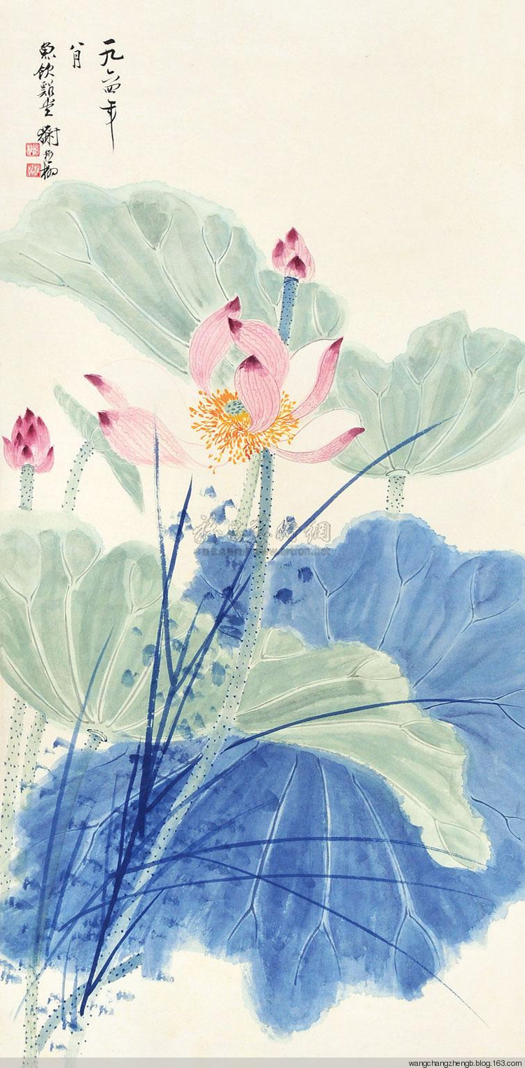 谢稚柳 荷花作品欣赏