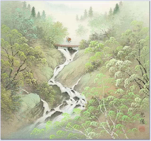 远看山有色近听水无声日本画家小岛光径山水画