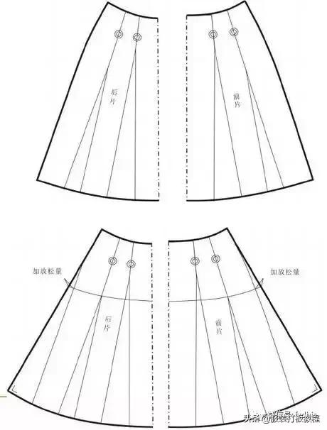 吊带连衣裙a字裙的细节制版才智服装技术