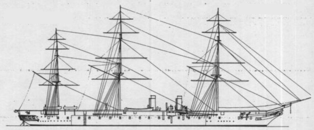 的三层火炮甲板战列舰,而有着重要意义的两艘铁甲舰勇士号和黑太子号