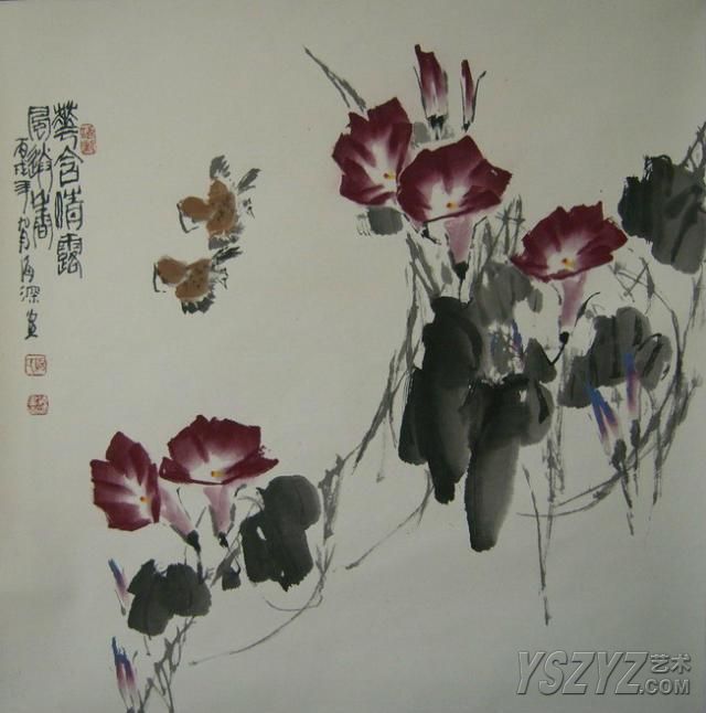 国画写意画百合,牵牛花,卷丹口诀