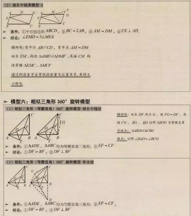 初中数学:初中"吃死"这9种几何模型题,分分钟pojie几何难题!