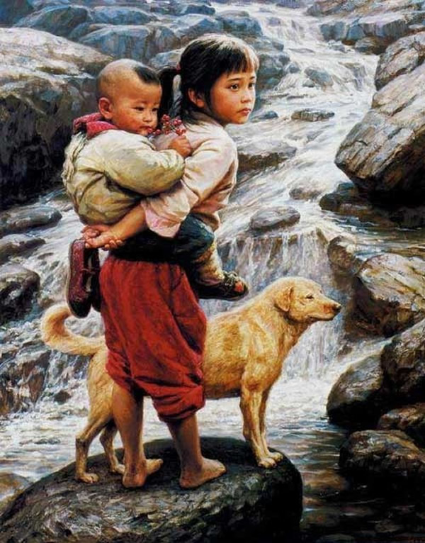乡土情系列李自健经典油画