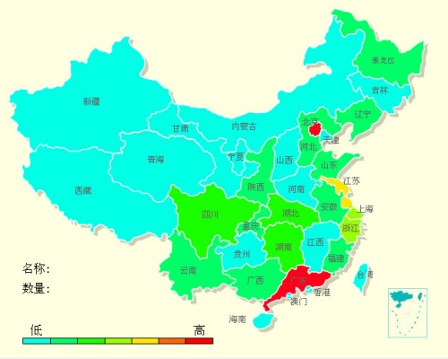 而中西部地区明显较少.