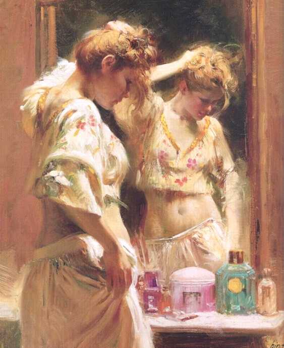 意大利画家皮诺德埃尼的油画人物作品欣赏