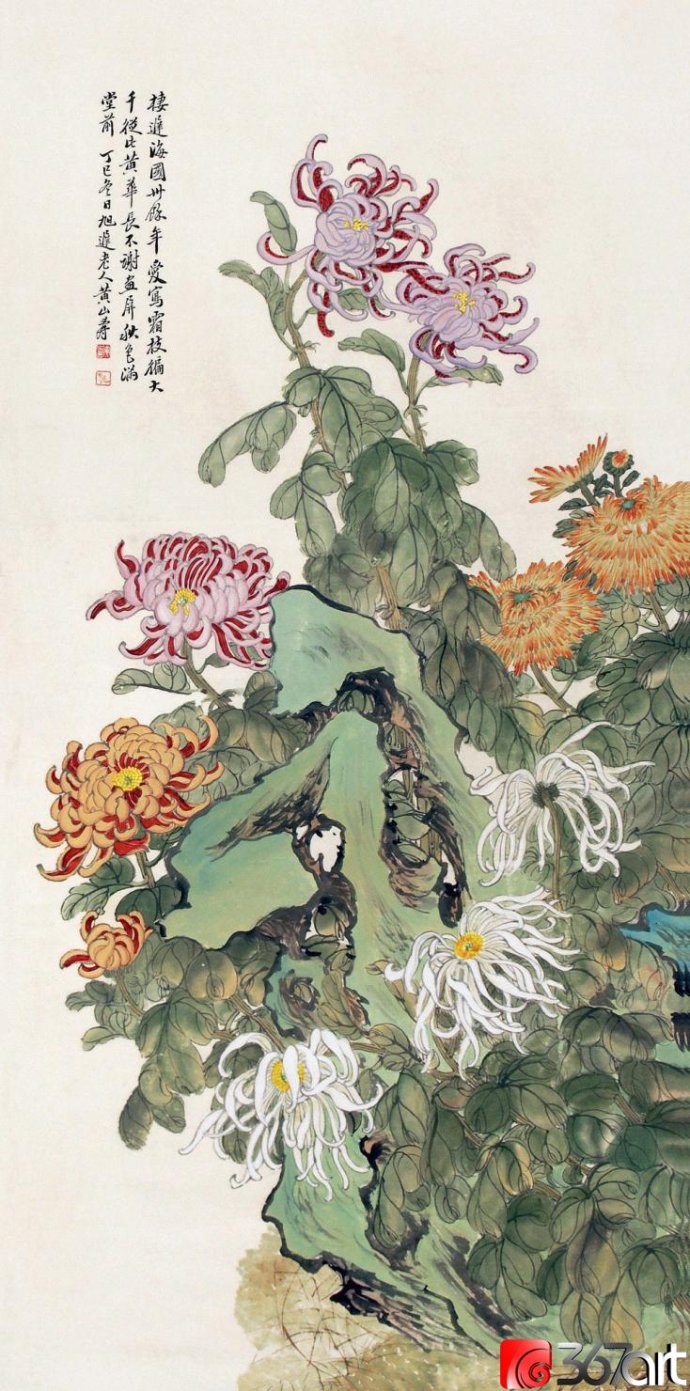 黄山寿花鸟作品欣赏