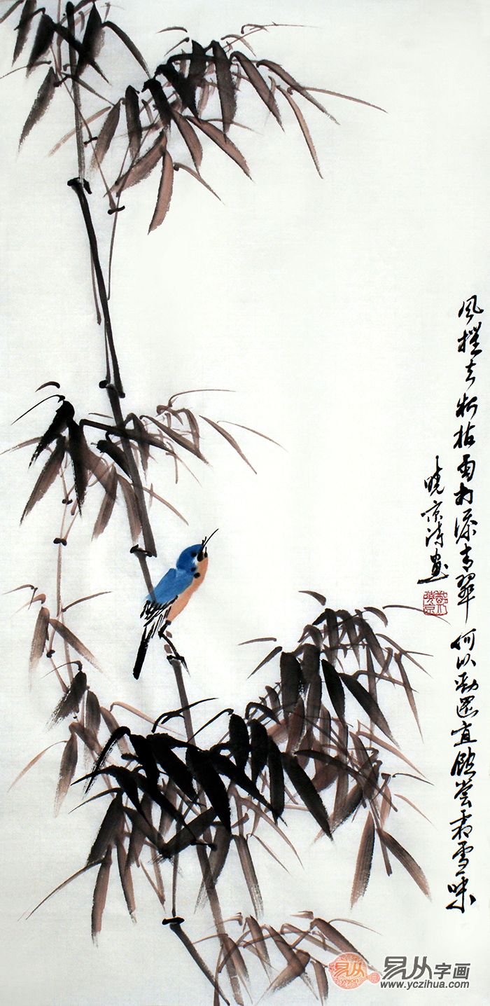 外直中空,襟怀若谷——写意竹子国画作品