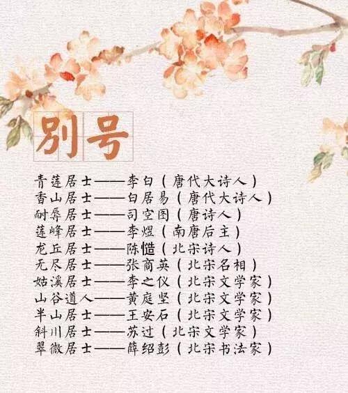古代文人的别号雅称多到你想不到请转发