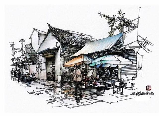 天天漫画网钢笔画家王骏留住乡愁儿时记忆