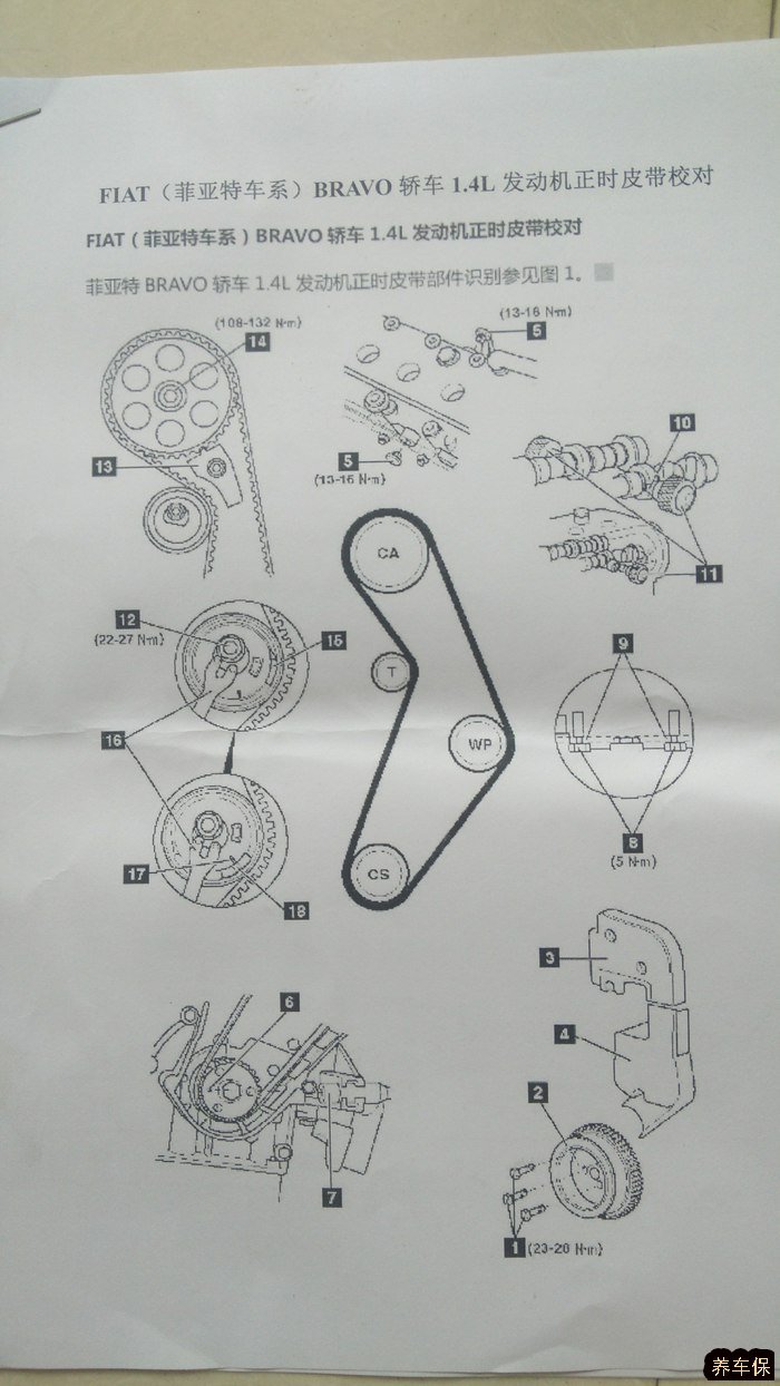 正时皮带校对图示.固定工具拓印,a是固定凸轮轴链轮,b是固定曲轴的.