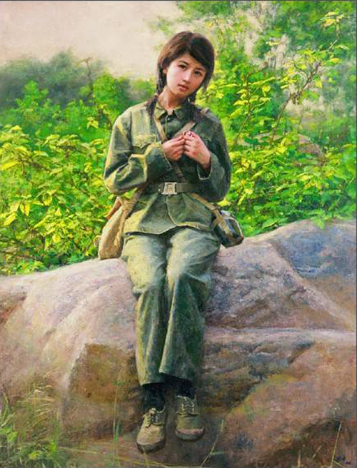 女红卫兵油画