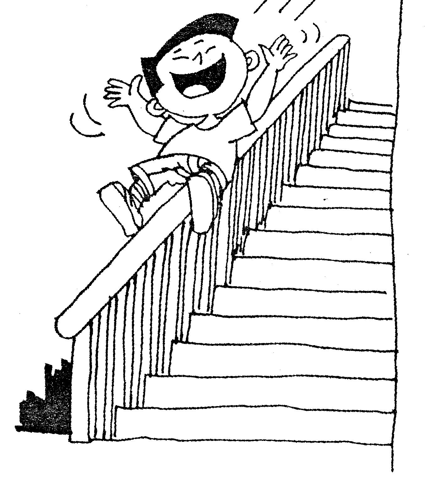 上下楼梯安全简笔画图片