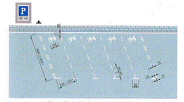 倾斜式机动车限时停车位标线机动车限时停车位表示机动车只能在停车位