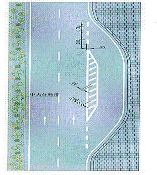 港灣式停靠站標線標示車輛通向專門的分離引道的路徑和停靠位置,由