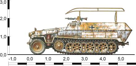 a 半履带装甲车 装备1x7.92mm mg34机枪sdkfz 251/1 ausf.