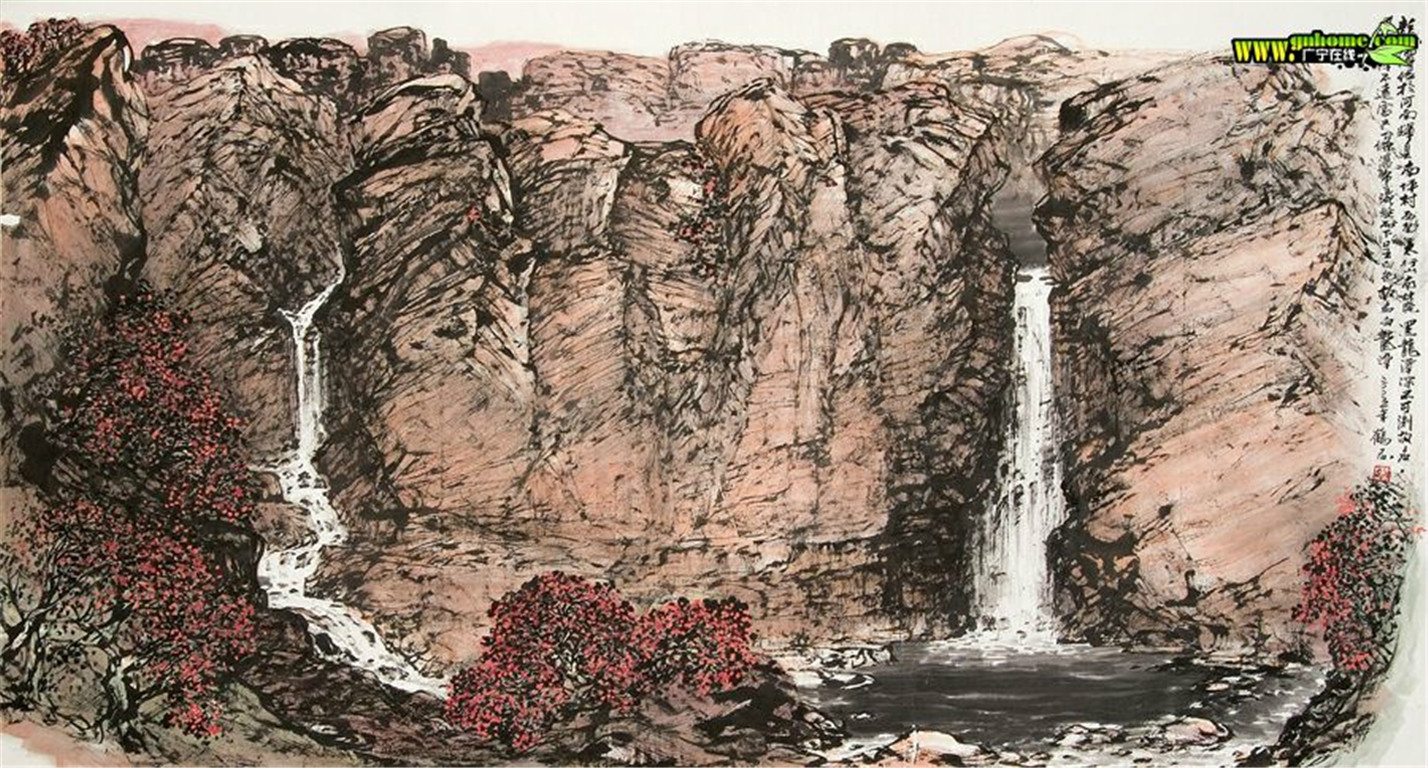 国画家郝鹤君写意山水作品