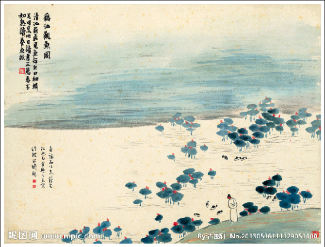 齐白石 山水蕉窗夜雨图齐白石 山水老屋听鹂图齐白石 山水秋林纵鸽图