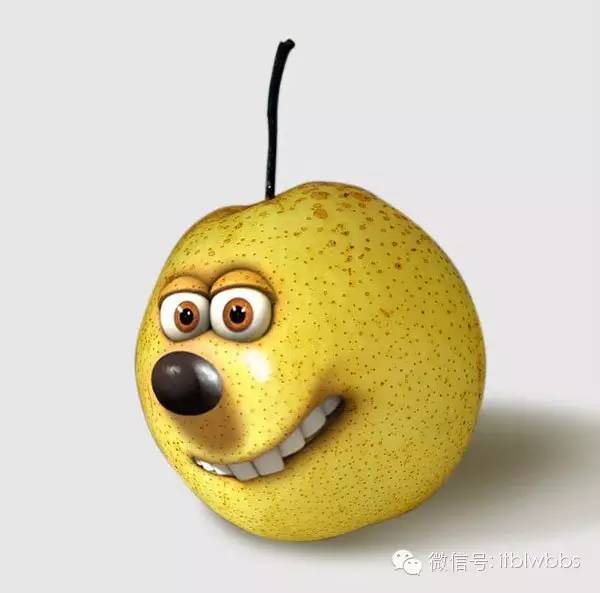下面是制作完成以后的梨子水果表情图片效果图