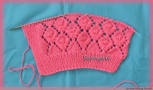 棒针编织雏菊花毛衣花样教程