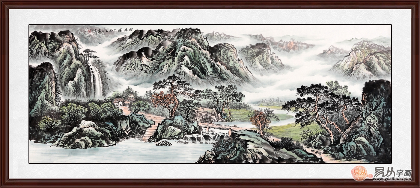 国画山水画挂客厅 风水装饰画好处多
