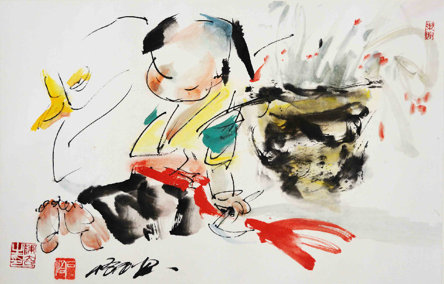 六一儿童节将至,每到这个时候,我都要打开新家坡著名华裔画家陈奇先生