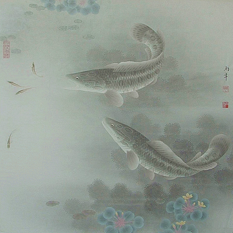 名家工筆鯉魚作品