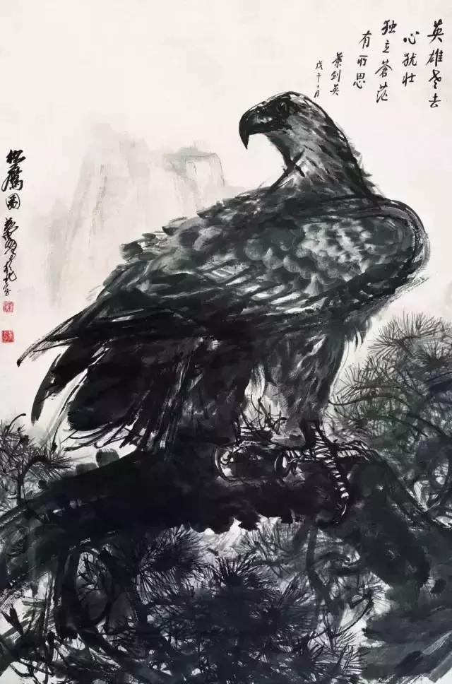 八大名家画鹰不同的手法一样的霸气养眼啊