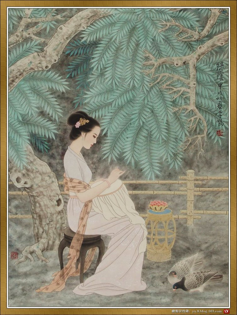 国画赏心悦目的古典美女