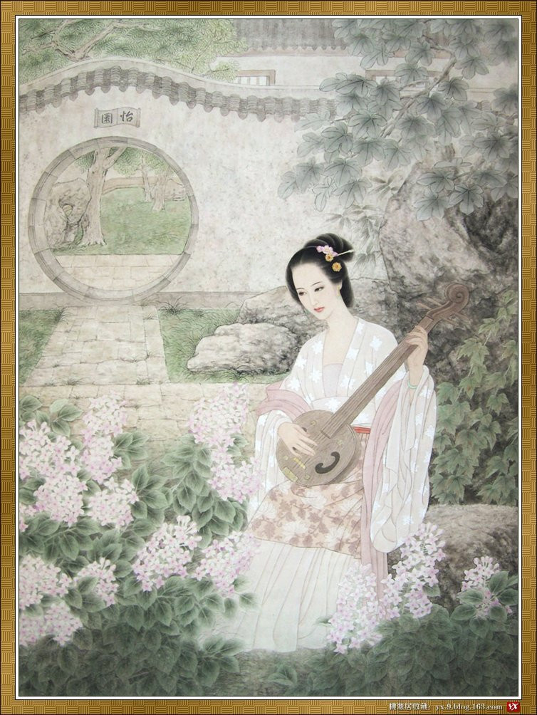 国画赏心悦目的古典美女