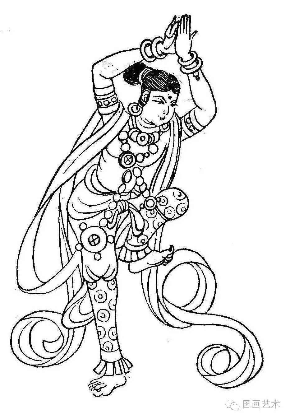 线描敦煌壁画舞姿就一字美2