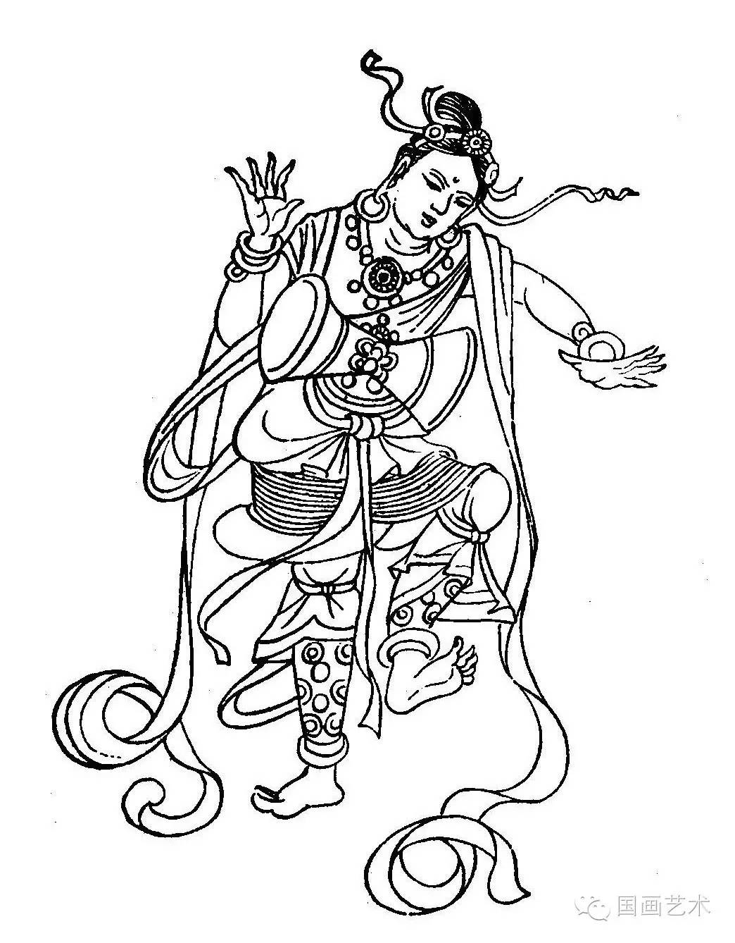 线描敦煌壁画舞姿就一字美2