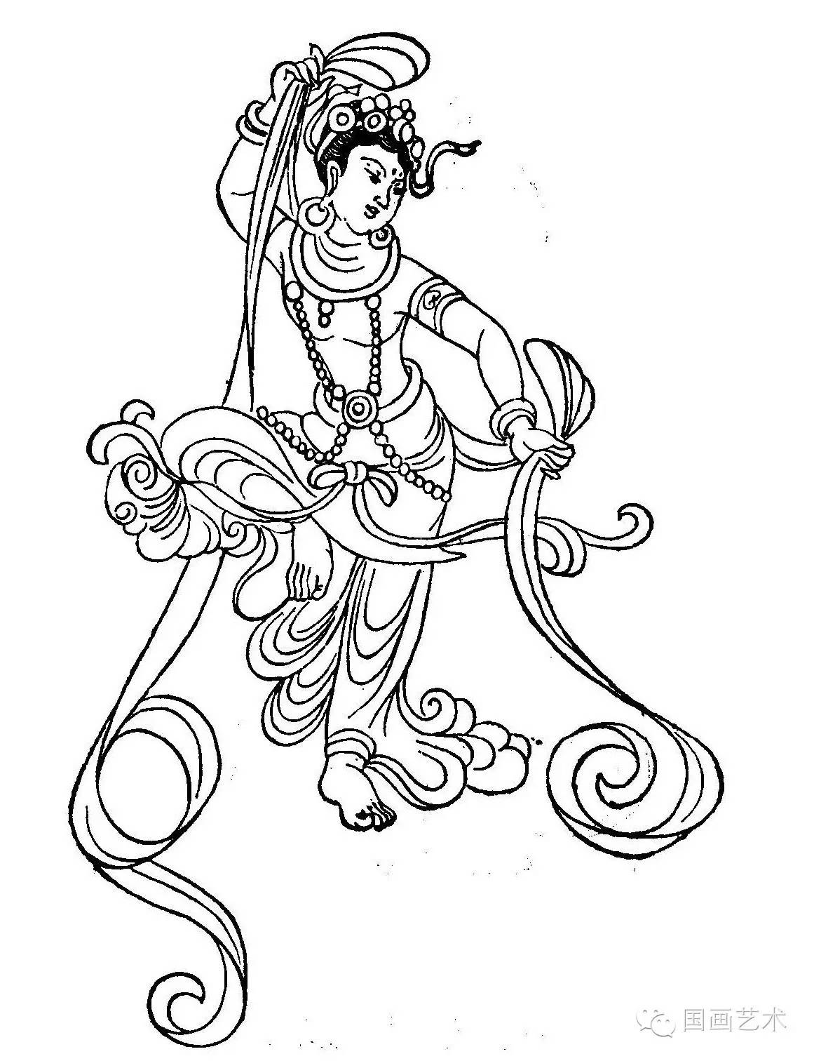 线描敦煌壁画舞姿就一字美2