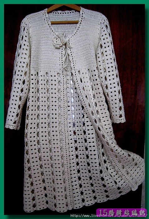 一些漂亮的长款钩衣款式图和花样图解