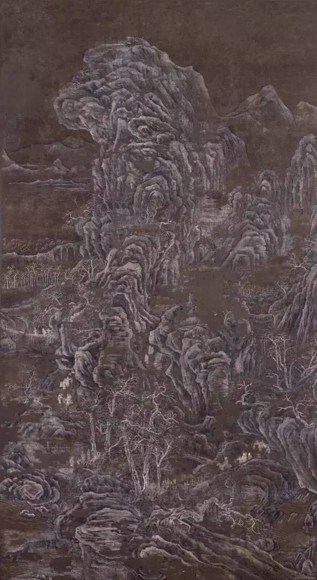 荆浩《雪景山水图.