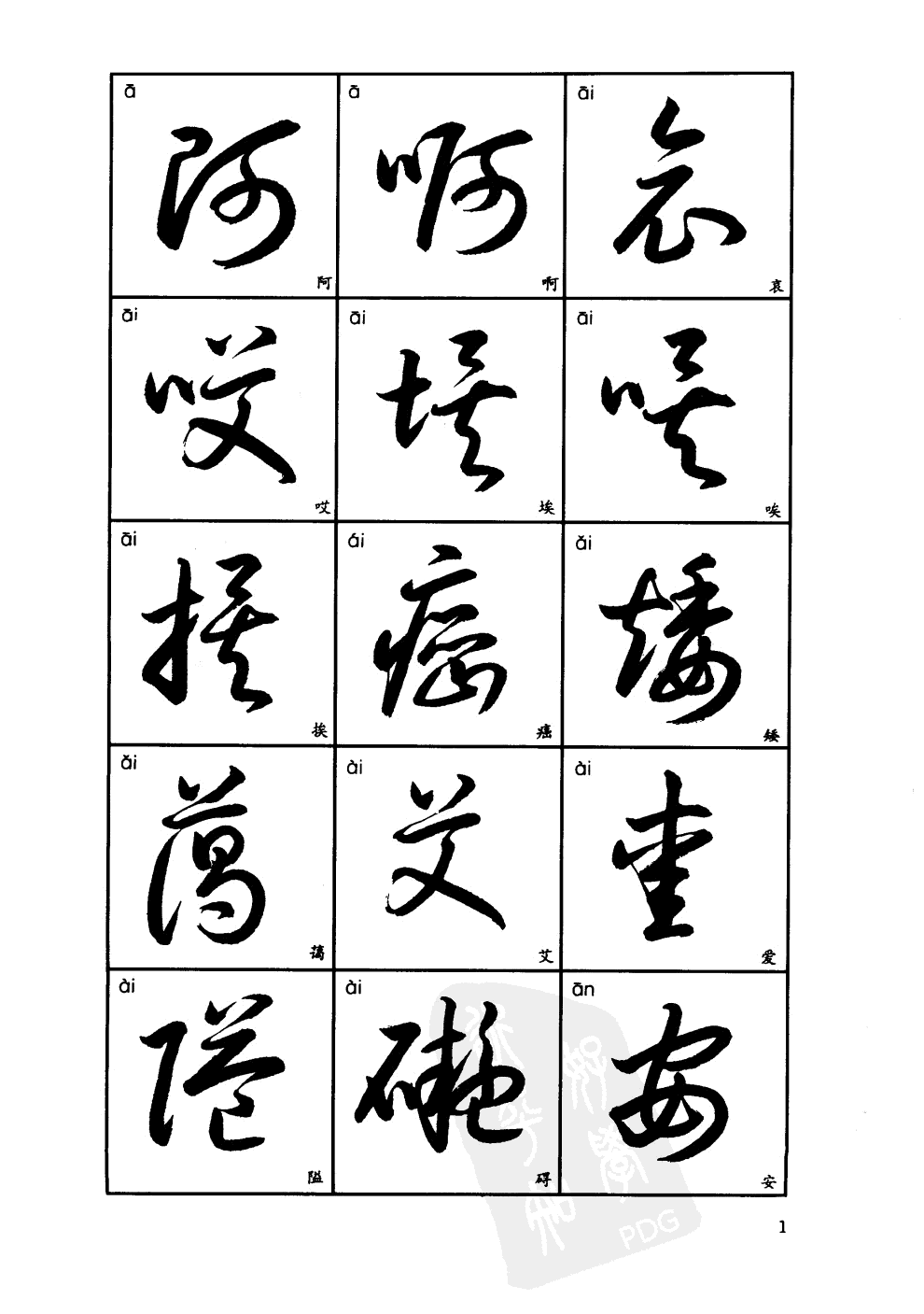 3500常用字索查字帖草书