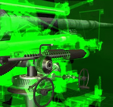 所以很多88炮拆掉了这个装置身管左侧那个"细长杆"是装弹机,由于它会