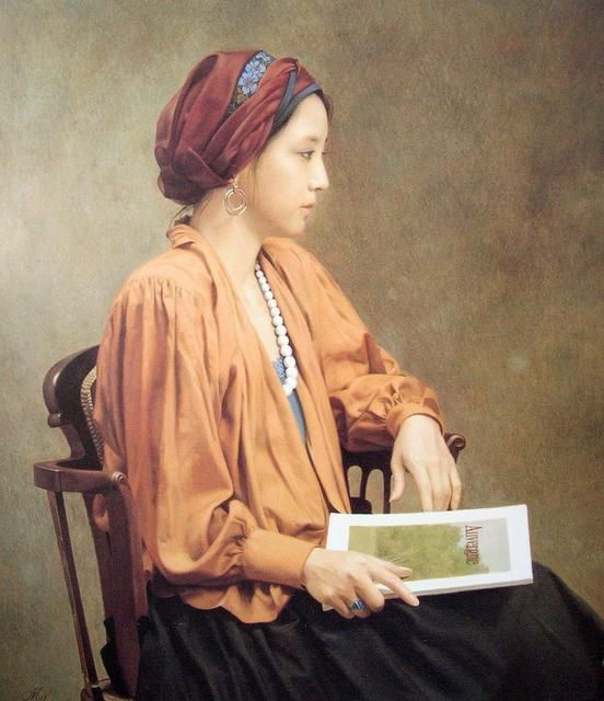 日本画家森本草介油画人物欣赏