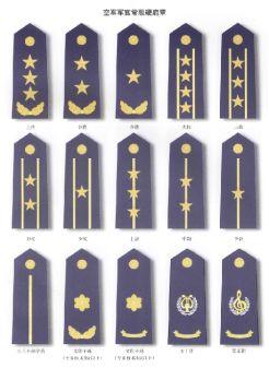 时空军领章分军衔领章和军兵种勤务符号领章两种,士兵佩戴军衔领章