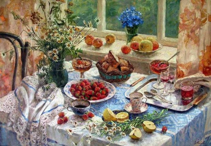俄罗斯女画家elenapetrova静物油画作品欣赏