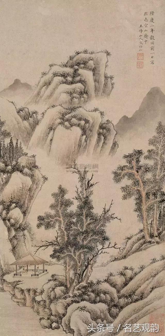 明代大师文伯仁山水画笔力清劲构思奇巧