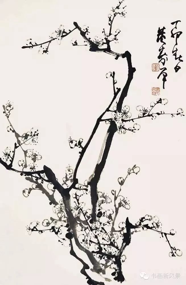 董寿平写梅赏心只需两三枝